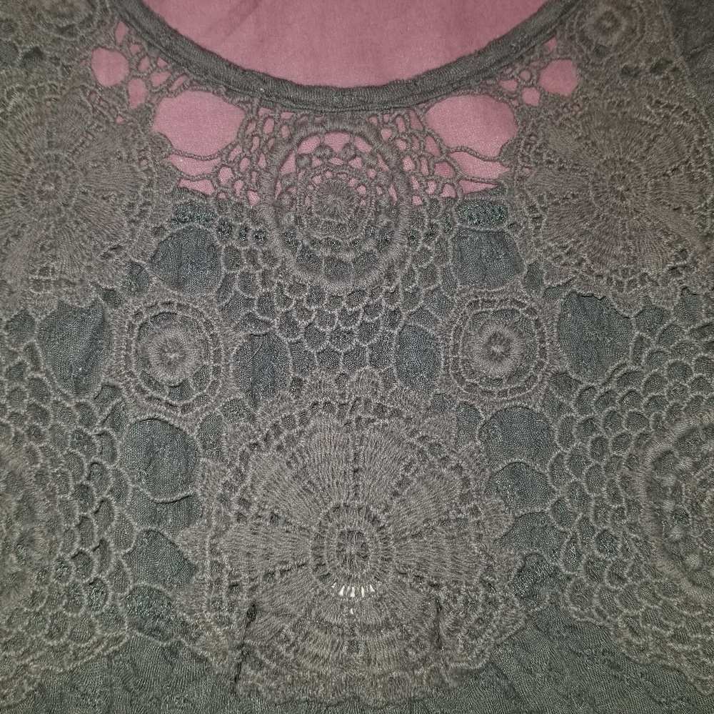 Self Esteem Grey Laced Back Shirt